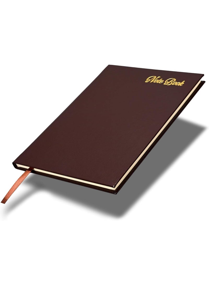 FIS Hard Cover Notebook A5 (148x210mm), Bonded Leather, 98 Sheets/196 Pages, Single Line, 85gsm Italian Ivory Paper, Glued Binding, Burgundy Cover - FSNBA5IVBLBU - Image 1